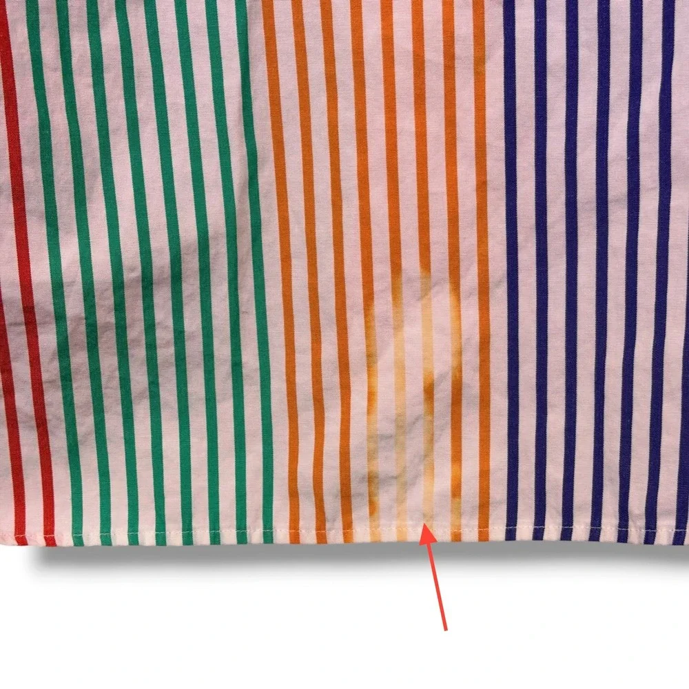 Vintage Ralph Lauren Button Down Mens L Multicolor Stripe Poplin Rainbow Blaire